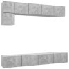 Générique Ensemble de Meuble TV 5 pcs Gris béton Aggloméré,66.6 KG,3079114, Meubles, Meubles TV