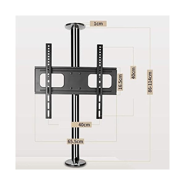 Pied TV Support Universel Support de Sol pour TV - TV LCD, Cadre Rotatif à 360 degrés, Support de Sol pour cloison de séparat