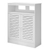 Jiaju Grand Couvercle de radiateur Blanc - Panneau en Bois et Plastique PVC - Étanche et résistant à lhumidité - for Couloir