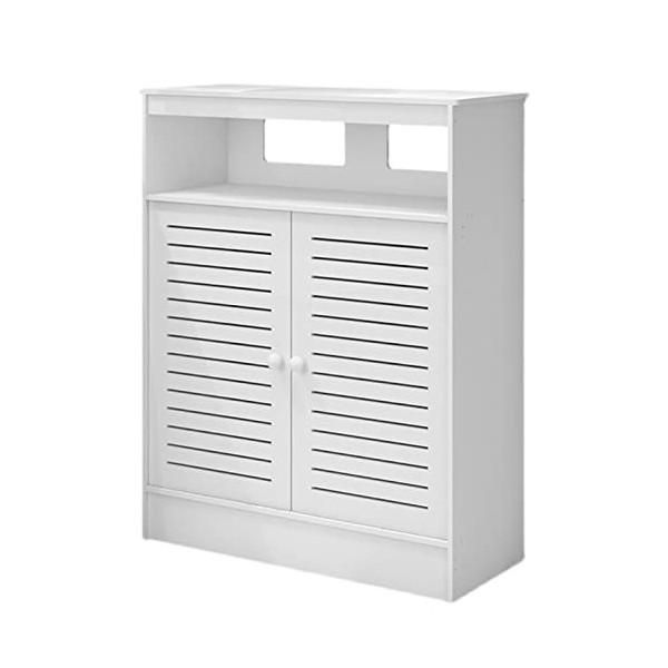 Jiaju Grand Couvercle de radiateur Blanc - Panneau en Bois et Plastique PVC - Étanche et résistant à lhumidité - for Couloir