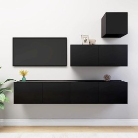 WREWING Meuble TV,Bas Table TV Support de Télévision en Bois pour Salon Chambre Salle à Manger,Support pour Téléviseur Jusqu’