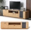 Froadp Meuble TV 180 x 40 x 47 cm - Pour TV jusquà 80" - Avec 2 portes spacieuses, 1 tiroir et 1 espace de rangement ouvert,
