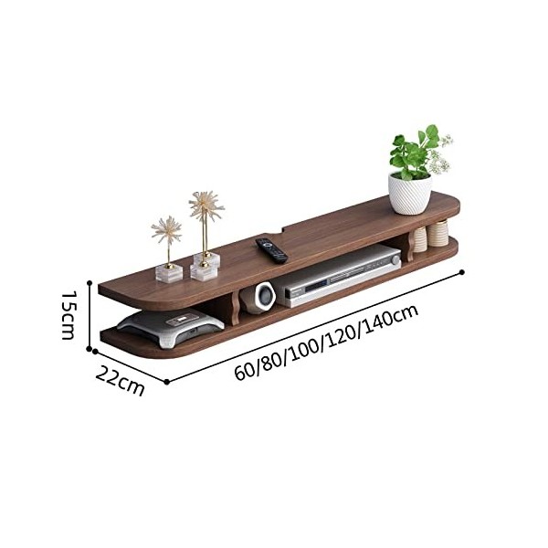 EsEntL Meuble TV Flottant, Étagère Flottante Meuble TV Mural Étagère De Rangement Multimédia pour Boîtes De Câble Routeurs Le