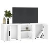 Homgoday Meuble TV 100x31,5x35 cm Bois Dingénierie, Banc TV avec 4 Compartiments, Support de Télévision, Support Télé pour S