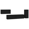 vidaXL Meubles TV 4 pcs Muraux Suspendus Flottants Centres de Divertissement Meubles de Rangement Salle de Séjour Salon Noir 