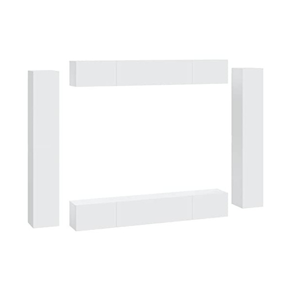 vidaXL Ensemble de Meubles TV 8 pcs Centres de Divertissement Armoires Multimédia Meubles de Salle de Séjour Intérieur Chêne 