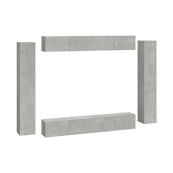 vidaXL Ensemble de Meubles TV 8 pcs Centres de Divertissement Armoires Multimédia Meubles de Salle de Séjour Intérieur Chêne 