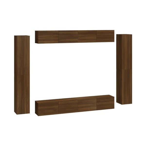 vidaXL Ensemble de Meubles TV 8 pcs Centres de Divertissement Armoires Multimédia Meubles de Salle de Séjour Intérieur Chêne 