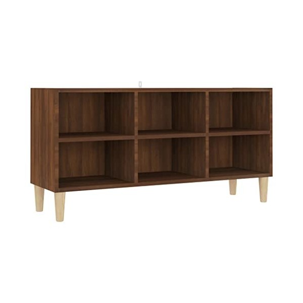 Keyur Meuble TV, Banc TV Buffet Bas Support de Télévision Meuble Télé Meuble TV avec Pieds en Bois Massif Chêne Marron 103,5x