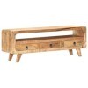 FAMIROSA Meuble TV 117x30x41 cm Bois de Manguier Massif Brut1042