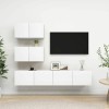 Camerina Ensemble de Meuble TV 4 pcs Blanc Aggloméré,Table TV,Ensemble Meuble TV,Meuble TV