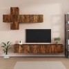 ZEYUAN Ensemble de Meubles TV 7 pcs Chêne fumé Bois dingénierie,Meuble TV Longueur,Meuble Bas Salon,Meubles De Salon TV