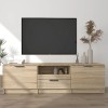 Annlera Meuble TV Chêne Fumé 69,5x30x50 cm Bois dingénierie Classique Banc TV Décorer Pièce Minimaliste Armoire TV Fonction 