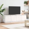 Meuble TV, Banc TV Support de Télévision Table TV Bas Armoire Basse Meuble TV Blanc 156x37x45 cm Bois de pin Massif