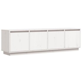 Meuble TV, Banc TV Support de Télévision Table TV Bas Armoire Basse Meuble TV Blanc 156x37x45 cm Bois de pin Massif