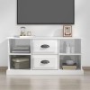 GANDUS Meuble TV en bois blanc brillant 99,5 x 35,5 x 48 cm