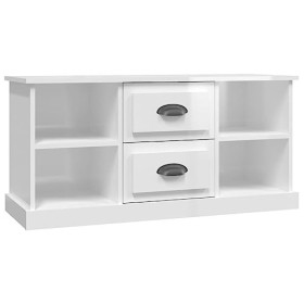 GANDUS Meuble TV en bois blanc brillant 99,5 x 35,5 x 48 cm