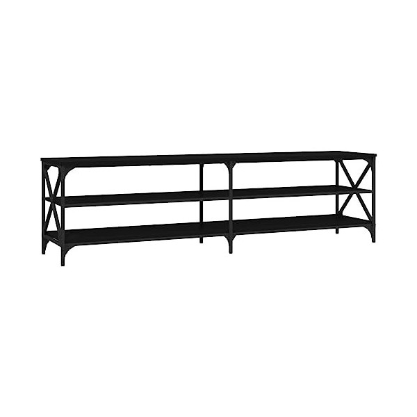 CHRISK Home Hardware Businese Meuble TV en bois dingénierie Noir 180 x 40 x 50 cm