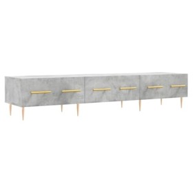 SEVSO Meuble TV Béton Gris 150x36x30 cm Bois dingénierie