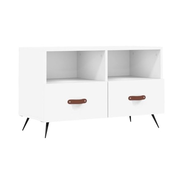 RAUGAJ Centres de divertissement et meuble TV - Meuble TV blanc 80 x 36 x 50 cm - Bois dingénierie