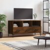 DIGBYS Meuble TV Chêne Marron 102x36x50 cm Bois dingénierie