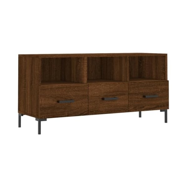 DIGBYS Meuble TV Chêne Marron 102x36x50 cm Bois dingénierie