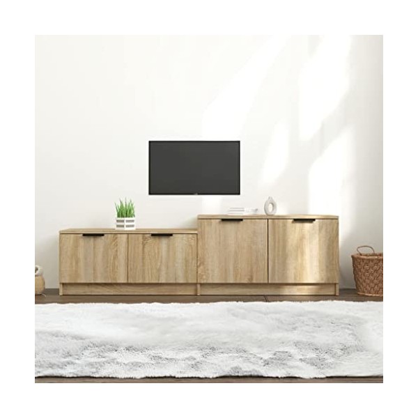 TECHPO Centres de divertissement et meubles TV, meuble TV en chêne sonoma, 158,5 x 36 x 45 cm, bois dingénierie