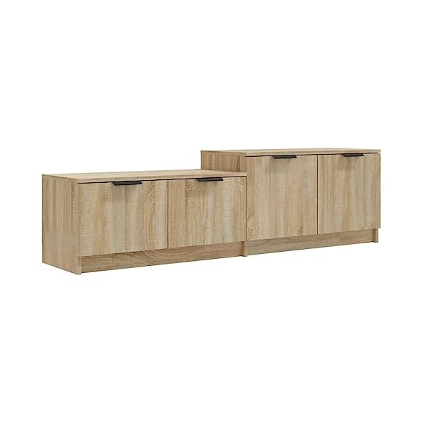 TECHPO Centres de divertissement et meubles TV, meuble TV en chêne sonoma, 158,5 x 36 x 45 cm, bois dingénierie