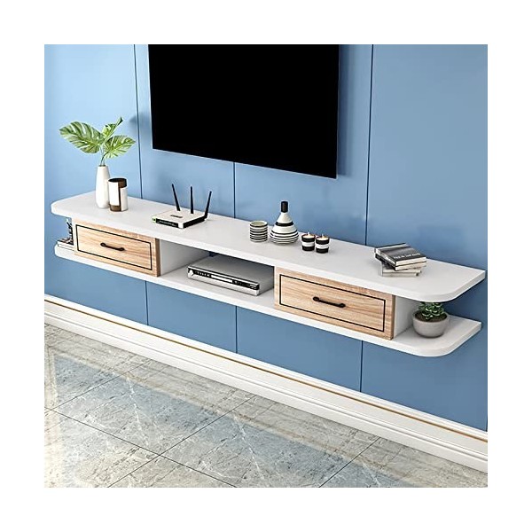WANGPP Meuble TV/Meuble TV Flottant Mural,Meuble TV Suspendu,étagère Murale,avec Tiroir Et Unité De Rangement Console Audio/v