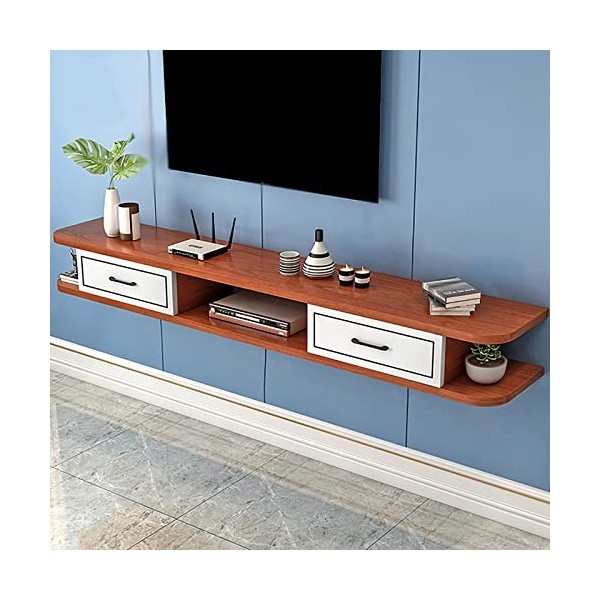 WANGPP Meuble TV/Meuble TV Flottant Mural,Meuble TV Suspendu,étagère Murale,avec Tiroir Et Unité De Rangement Console Audio/v