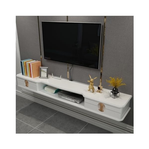 Kamnik Étagère TV Flottante, Meuble TV Flottant Mural, Console multimédia, étagère Murale Flottante pour Meuble TV, Support d