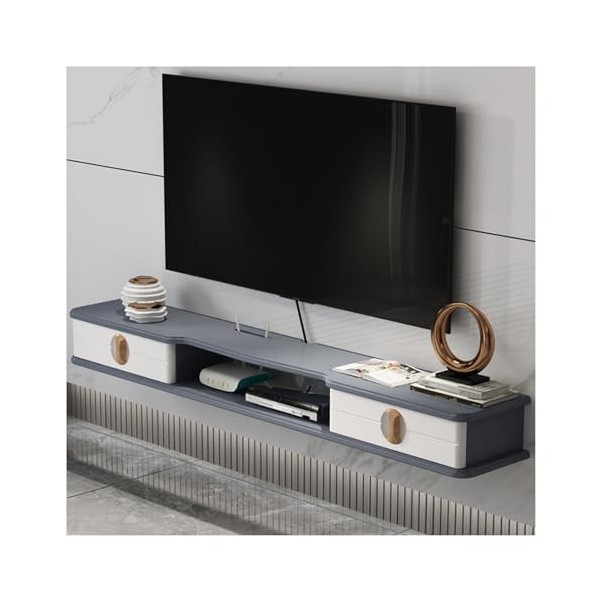 Kamnik Étagère TV Flottante, Meuble TV Flottant Mural, Console multimédia, étagère Murale Flottante pour Meuble TV, Support d