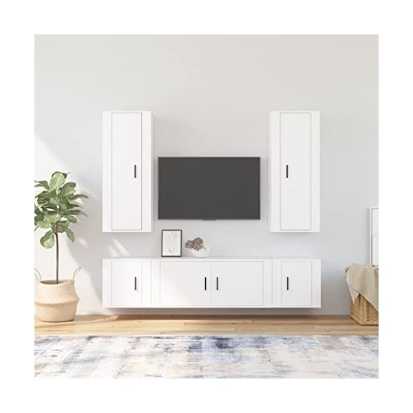 VEEKI Meuble TV, Meuble TV Suspendu, Meuble TV Industriel, Meuble TV Bois, Meuble Chambre, Convient pour Salon ou Chambre, En