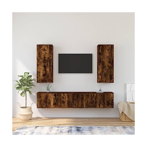 VEEKI Meuble TV, Meuble TV Suspendu, Meuble TV Industriel, Meuble TV Bois, Meuble Chambre, Convient pour Salon ou Chambre, En