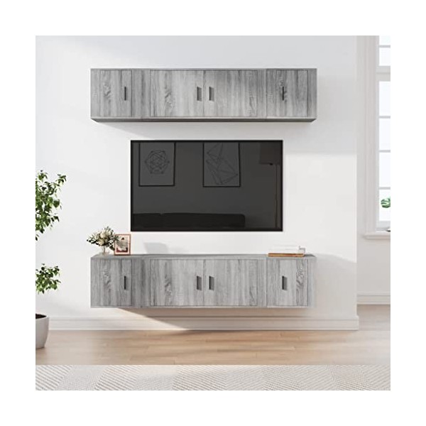 VEEKI Meuble TV, Meuble TV Suspendu, Meuble TV Industriel, Meuble TV Bois, Meuble Chambre, Convient pour Salon ou Chambre, En