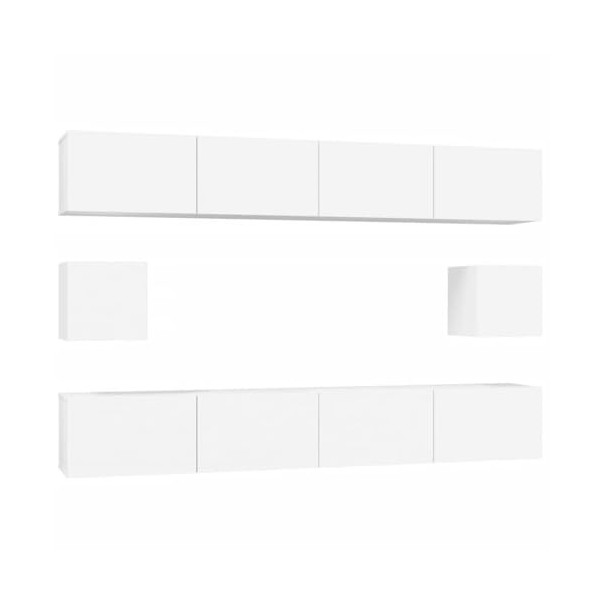 vidaXL Ensemble de Meubles TV 6 pcs Blanc Bois dingénierie