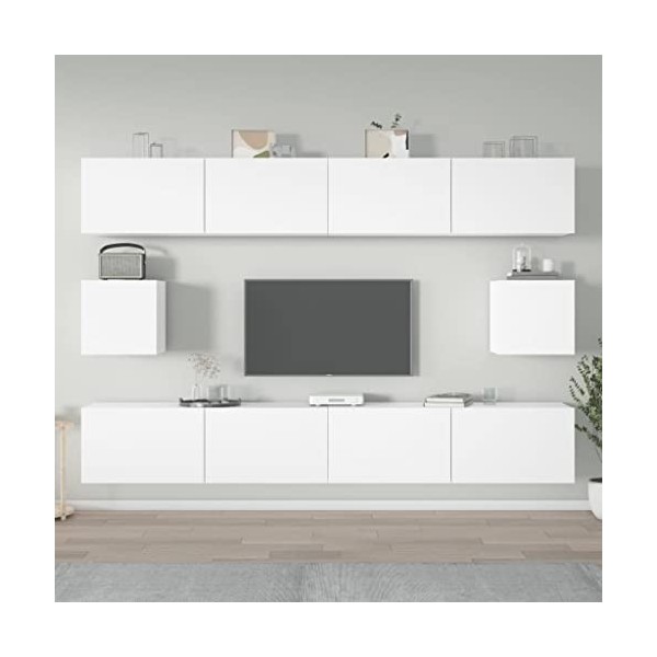 vidaXL Ensemble de Meubles TV 6 pcs Blanc Bois dingénierie