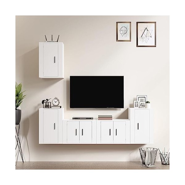 VEEKI Meuble TV, Meuble TV Suspendu, Meuble TV Industriel, Meuble TV Bois, Meuble Chambre, Convient pour Salon ou Chambre, En