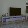 Tidyard Meuble TV Banc TV Meuble de Salon avec lumières LED Gris béton 260x36,5x40 cm