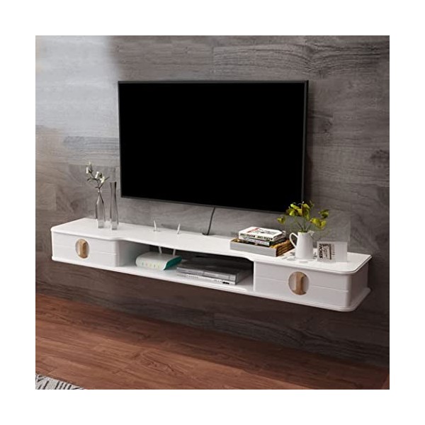 Étagère TV Murale Centre de Divertissement Meuble TV Flottant en Bois Console média Meuble de Rangement Meuble de Rangement T