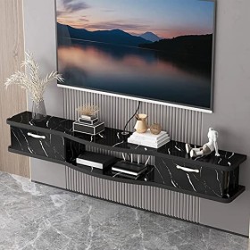 Uvency Meuble Tv Mural Console Multimédia Murale Avec 1 Porte 39,3/47,2/55,1", Étagère Flottante Pour Composants de Meuble Tv