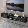 Uvency Meuble Tv Mural Console Multimédia Murale Avec 1 Porte 39,3/47,2/55,1", Étagère Flottante Pour Composants de Meuble Tv