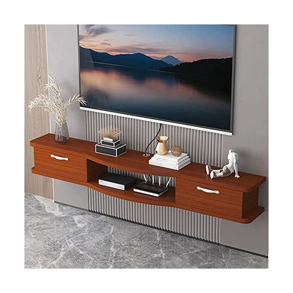 Uvency Meuble Tv Mural Console Multimédia Murale Avec 1 Porte 39,3/47,2/55,1", Étagère Flottante Pour Composants de Meuble Tv