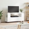 Meuble TV blanc 102 x 34,5 x 43 cm en bois dingénierie