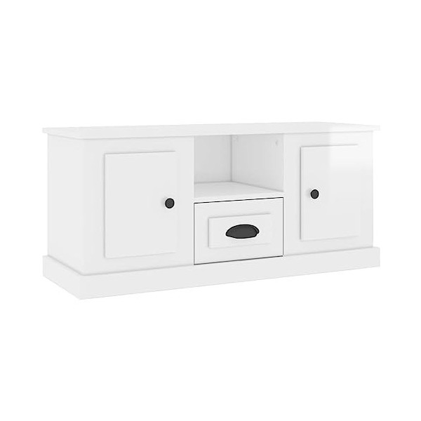 RAUGAJ Home Hardware Businese Meuble TV en bois Blanc brillant 100 x 35,5 x 45 cm