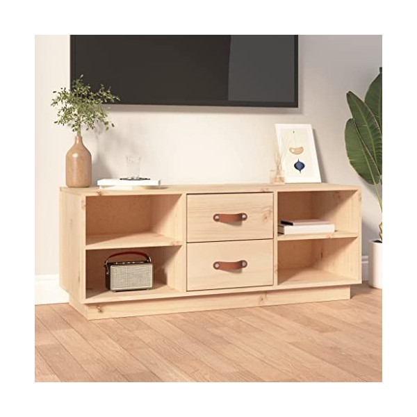 GANDUS Meuble TV en pin massif 100 x 34 x 40 cm