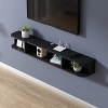 Meuble TV Fixation Murale, Console Média Murale avec 3 Rangements Ouverts, Unité De Divertissement Flottante pour Salon Chamb