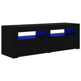 RAUGAJ Centres de divertissement et meubles TV - Meuble TV avec lumières LED - Noir - 120 x 35 x 40 cm - Meuble