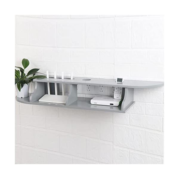 Uvency Meuble Tv Flottant Avec Rangement Ouvert Couleur Bois Meuble Tv Mural Composant Étagère Avec Gestion Des Câbles Meuble