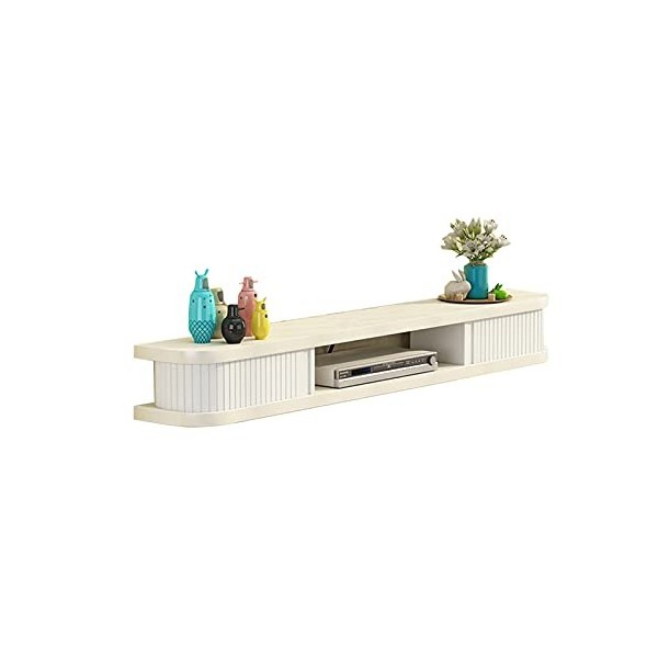 SXSGSM Meuble TV Mural Meuble TV Flottant Salon Console de Divertissement étagère pour décodeur câble/Lecteur DVD/Jeu Console